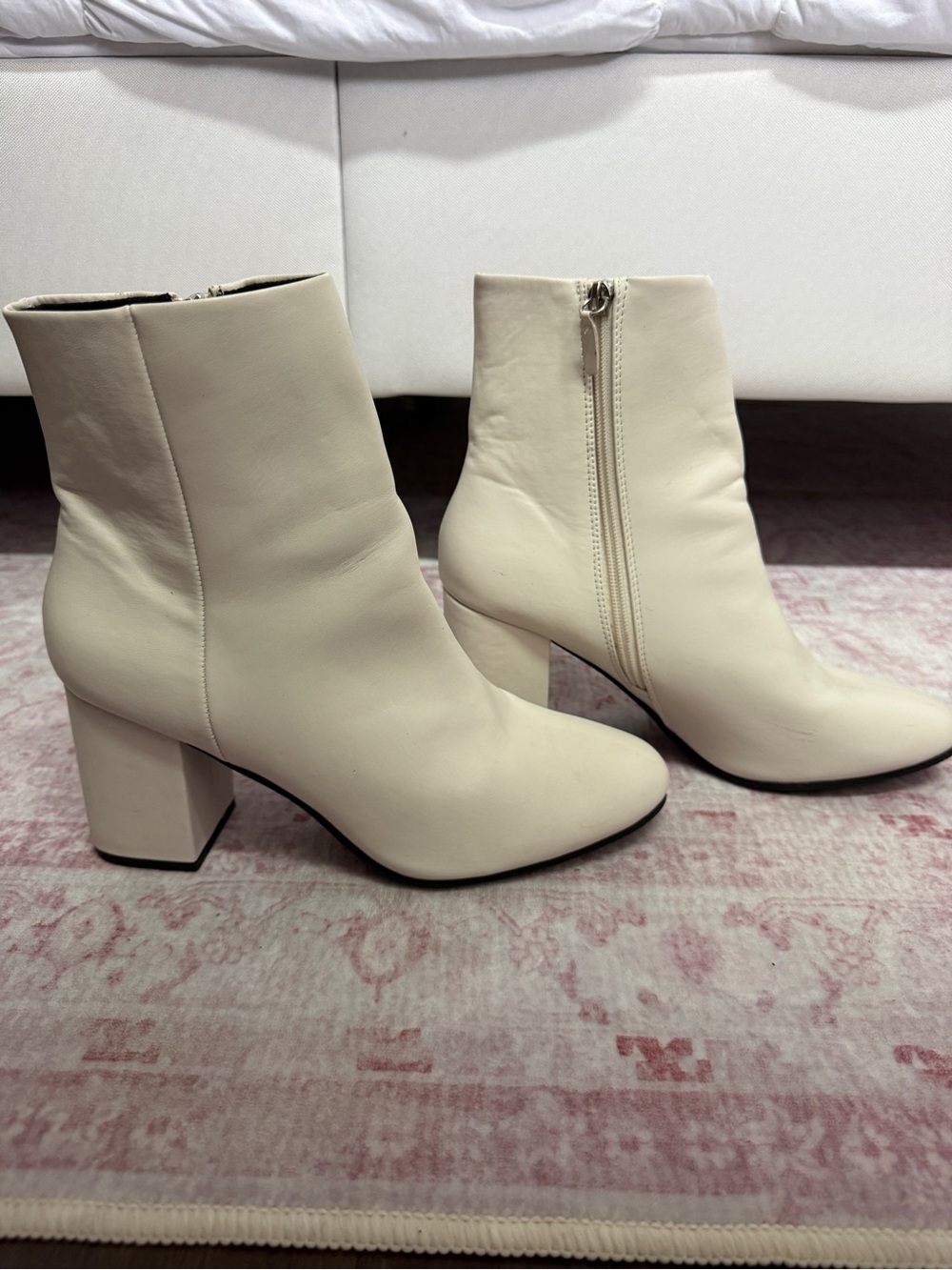 Altar'd State Cream Block-Heel Ankle Booties